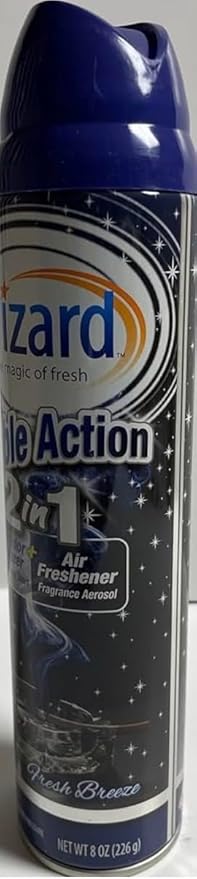 Wizard Double Action Smoke Odor Neutralizer & Air Freshener, Eliminates Smoke Smell & Odors, Freshens Air, Long-Lasting Scent; 6-Pack of 10 oz Sprays fresh breeze