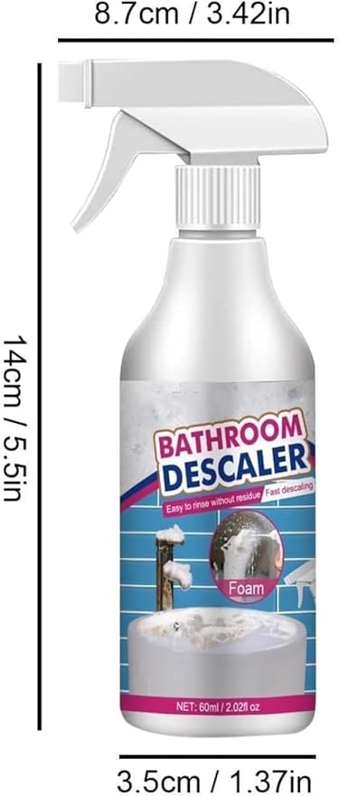 Bathroom Descaler Foam Cleaner,Multipurpose Bathroom Foam Cleaner Stubborn Stains Cleaner, Bathrooms Descaler Cleaner Spray, All Purpose Rinse Cleaning Foam for Bathrooms