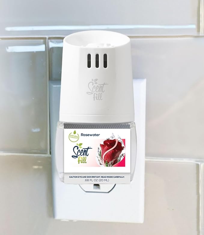 Scent Fill Rosewater Plug in Air Freshener, 4 Scented Oil Refills