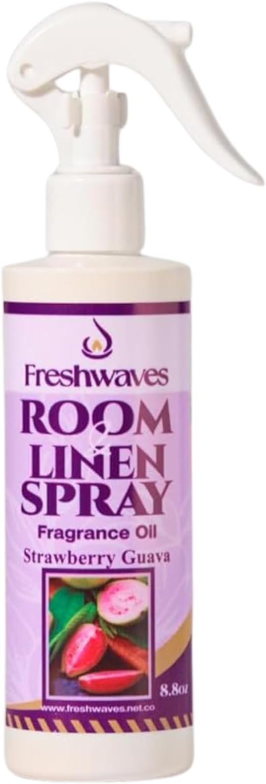Freshwaves Room & Linen Spray | Strawberry Guava Fragrance Oil | 8oz Air Freshener | Odor Eliminator for Living Room, Bedroom, Bathroom & Office