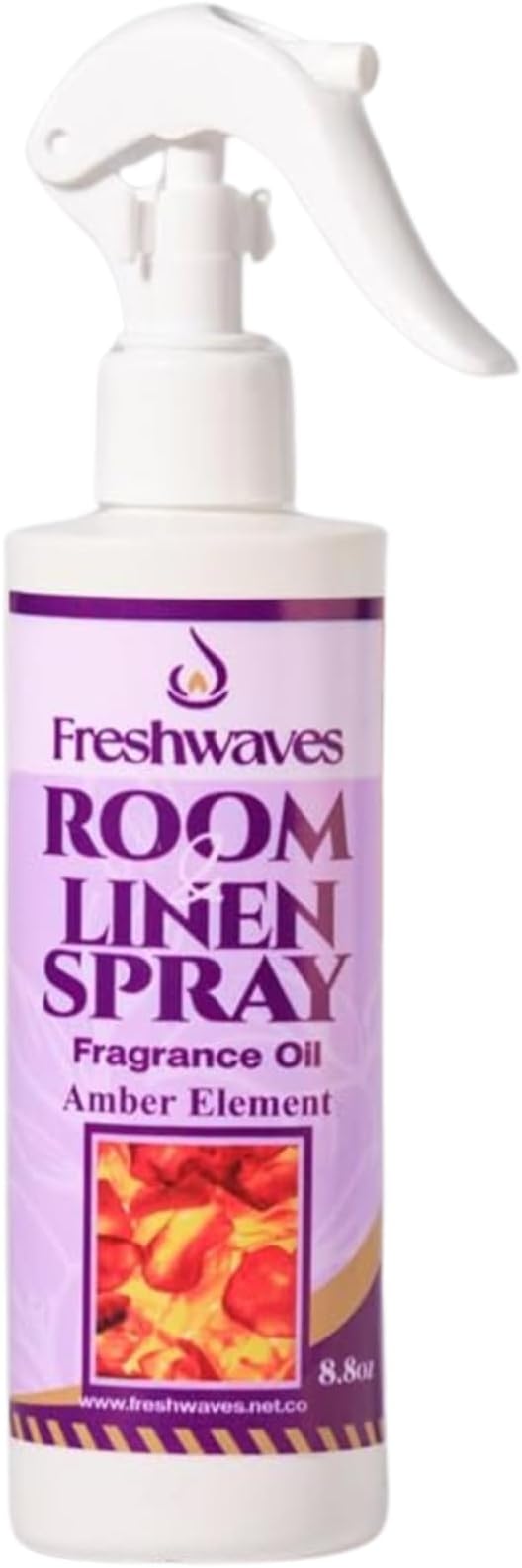 Freshwaves Amber Element Air Freshener Spray | Room & Linen Spray | Odor Eliminator for Home, Bedroom, Bathroom & Office | 8.8oz
