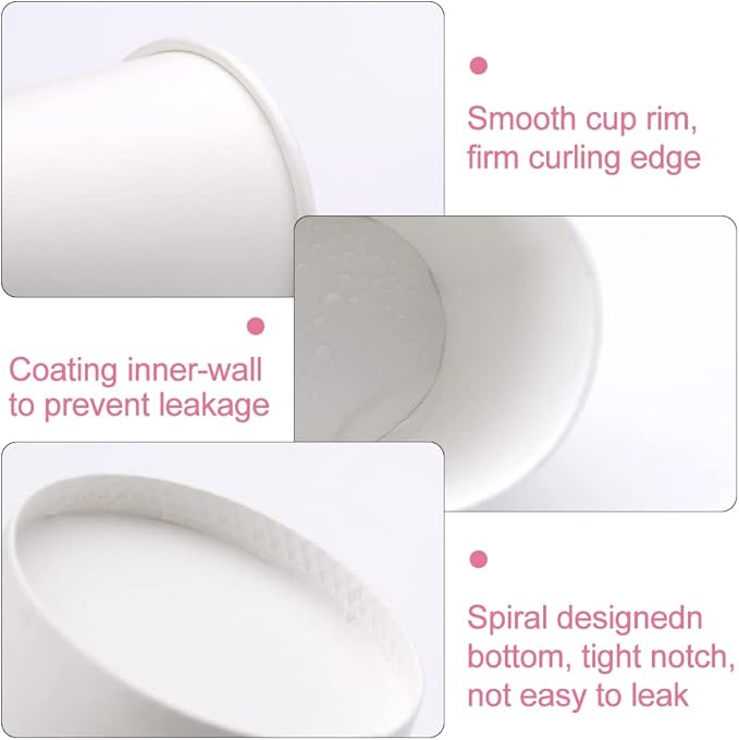 50 Pack 3oz White Paper Cups, Bathroom Cups Disposable,Moushwash Cup Small Snack Cup for Water, Juice, Candy Ideal for Party Bathroom and Office