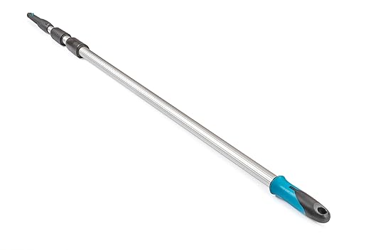 Carlisle FoodService Products Telescoping Aluminum Handle, 30' Extension Pole 4-Sections, European Tapered, Standard Thread with Locking Joints for Window Washing, Adjusts from 54" to 30'