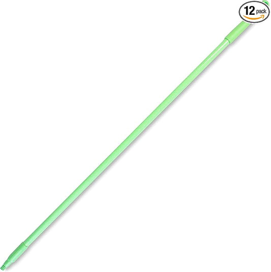 SPARTA Fiberglass Broomstick Replacement Broom Handle with Acme Threaded Tip for Industrial Cleaning Tools, Fiberglass, 60 Inches, Lime, (Pack of 12)