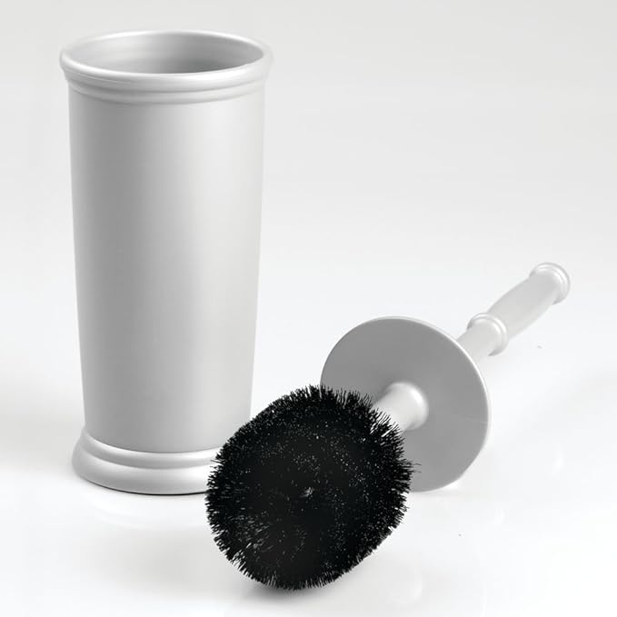 iDesign Kent Toilet Bowl Brush and Holder for Bathroom Storage - Gray