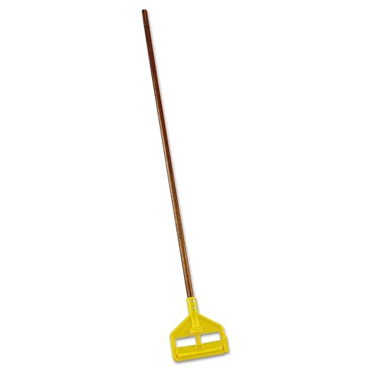 Rubbermaid Commercial Products Invader 54" Wood Wet Mop Handle, Natural, for Professional/Industrial Floor Cleaning, Compatible with 1" Headband Mops for House/Offices/Commercial Environments