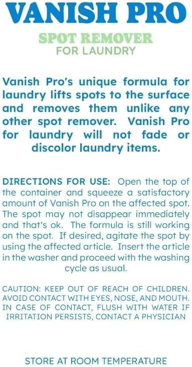 for Laundry - Multi-Purpose Stain Treater Spray – Perfect for Travel & On-The-Go Stains. Remover for Food, Grease, Coffee, Wine, Baby & Pet Stains. Laundry & Fabric Safe. 8 oz. Made in US