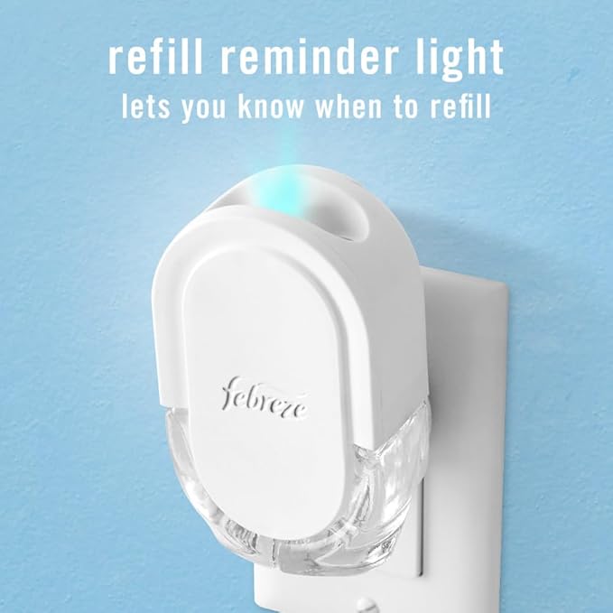 Febreze Plug In Air Freshener, Odor-Fighting Scented Oil Refill, Kitchen Odor Fighter, 2 Refills