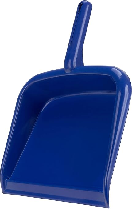 SPARTA Large Handheld Dustpan with Hanging Hole, Heavy-Duty Plastic Dustpan with Wide Lip for Countertops and Surfaces, Plastic, 10 Inches, Blue, (Pack of 12)