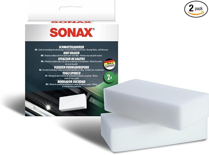SONAX Dirt Eraser – Interior & Exterior Detailing Sponge | Removes Stains & Grime | Safe on Paint, Plastic & Upholstery
