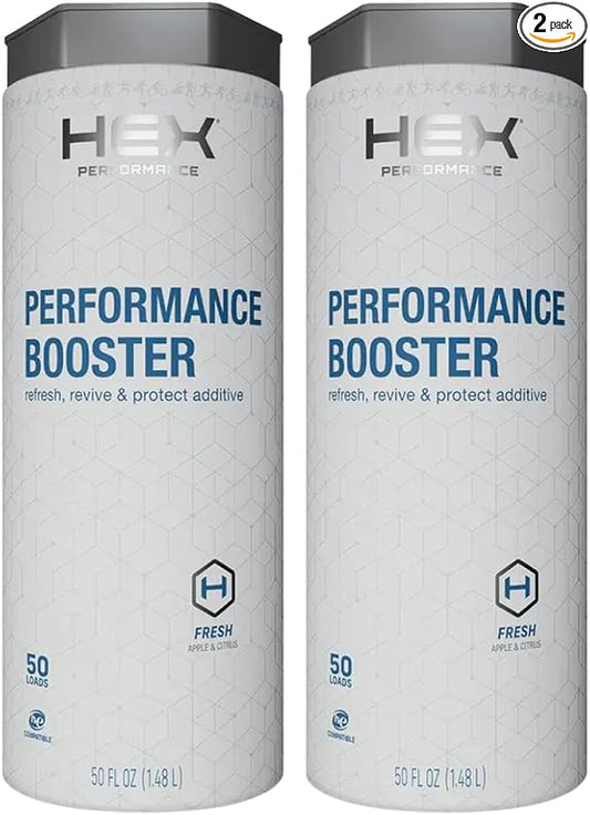 HEX Performance Fabric Booster, Fresh Scent, 100 Loads (Pack of 2) – Activewear Fabric Conditioner Alternative for Softness, Stretch & Odor Control, Sensitive Skin Safe, HE Compatible, Eco-Friendly