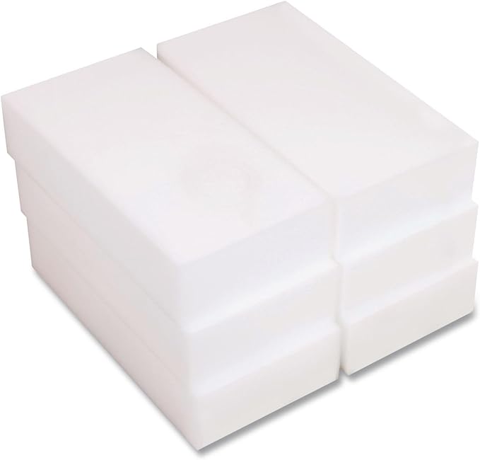Boardwalk Eraser Cleaning Pads, 36-Pack, 2.5" x 4.5", 1" Thick, White, Chemical-Free, Quick & Easy Cleaning