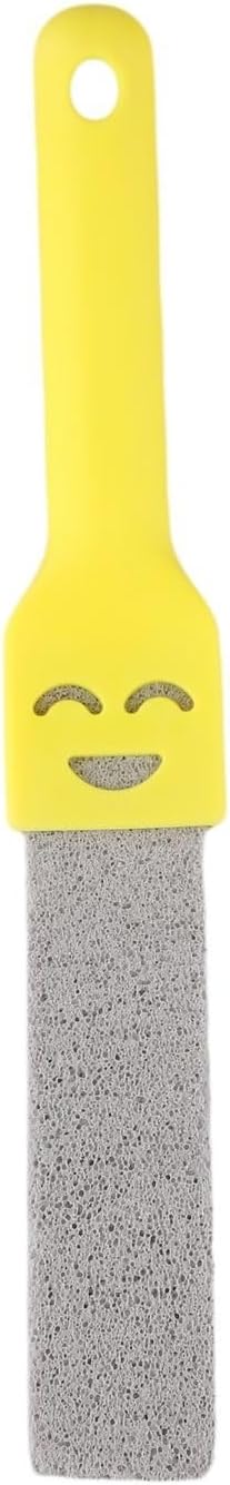Natural Pumice Toilet Cleaning Brush With Ergonomic Handle For Removing Yellow Stains Rust Scale On Toilets Sinks Bathtubs Tiles Chemical-Free Multi-Use Bathroom for SURFACE Cleaner (Yellow)