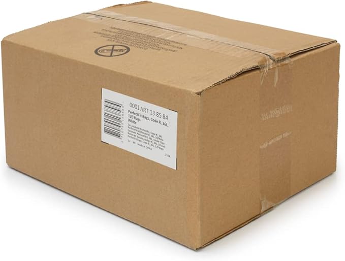 Brabantia PerfectFit Trash Bags (Size R/9.5 Gal) Thick Plastic Trash Can Liners with Drawstring Handles (120 Bags)