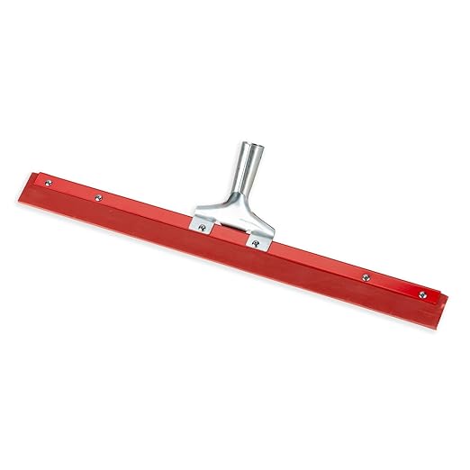 SPARTA Flo-Pac Gum Floor Squeegee Rubber Squeegee with Heavy Duty Steel Frame for Floor, Bathroom, Kitchen, Concrete, Tile, Garage, Commercial Use, 24 Inches, Red, (Pack of 6)