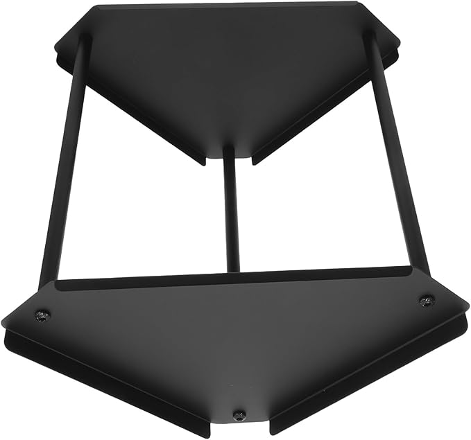Happyyami Bathroom Counter Shelf and Sink Organizer 2-Tier Black Metal Corner Vanity Rack for Makeup and Skincare Storage Bathroom Countertop Organizer for Home Use