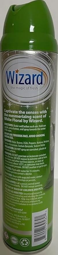 Wizard The Magic of Fresh | Odor Neutralizer & Air Freshener - 10 Oz. White Floral (Pack of 6) (Packaging May Vary)