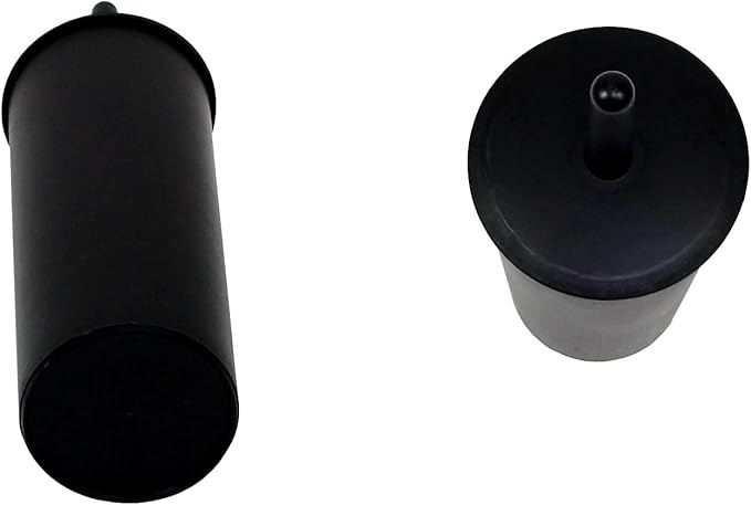 Casaphoria Compact Freestanding Plastic Toilet Bowl Brush and Holder for Bathroom Storage and Organization - Space Saving, Sturdy, Deep Cleaning, Covered Brush - Black