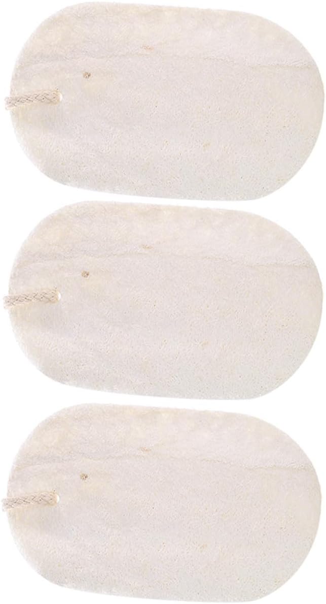 Natural Loofah Dishwashing Sponge 3pcs Set with Hanging Rope, Multipurpose Kitchen Cleaning Scouring Pads for Non-Scratch Dish and Pot Scrubbing, Eco-Friendly Household Supplies