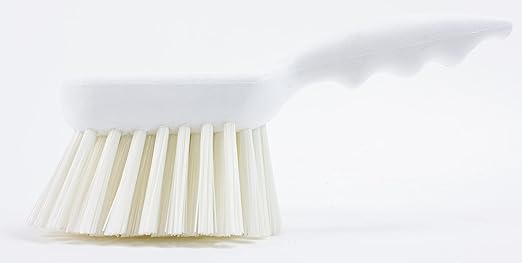 SPARTA 40541EC02 Plastic Scrub Brush, Utility Brush, Kitchen Brush With Hanging Hole For Cleaning, 8 Inches, White - (Pack of 1)
