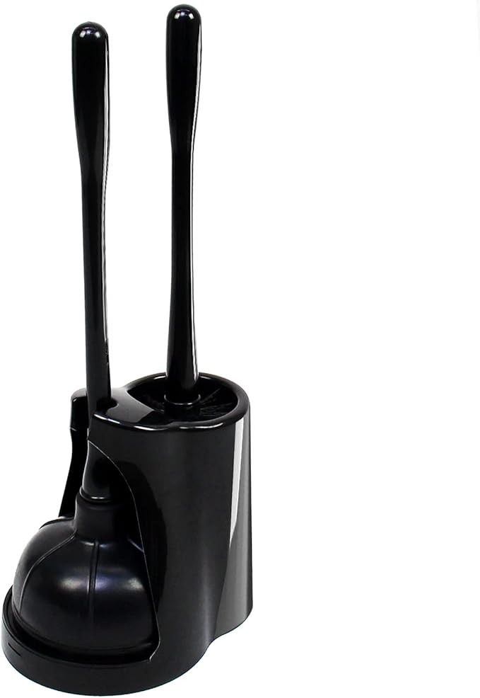 Casaphoria Toilet Plunger and Bowl Brush Combo for Bathroom Cleaning,Bathroom Accessories, Dark Black