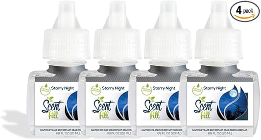 Scent Fill Starry Night Plug in Air Freshener, 4 Scented Oil Refills