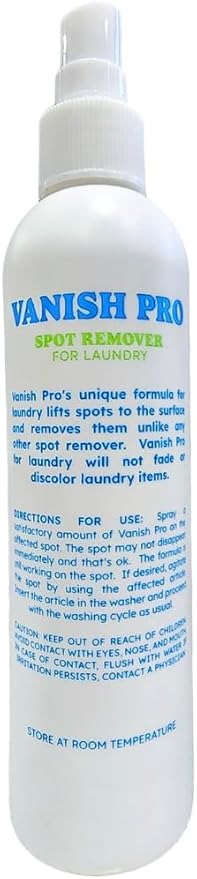 for Laundry - Multi-Purpose Stain Treater Spray – Perfect for Travel & On-The-Go Stains. Remover for Food, Grease, Coffee, Wine, Baby & Pet Stains. Laundry & Fabric Safe. 8 oz. Made in US
