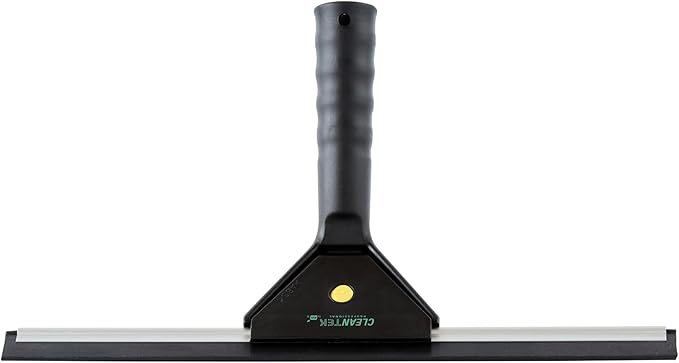 Restaurantware-Clean Tek Professional 11.81 Inch Window Squeegee, 1 Window Cleaning Squeegee with Rubber Blade - All-Purpose, for Mirror Or Glass Door, Black Plastic Wiper with Aluminum Frame