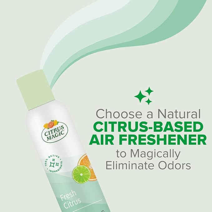 Citrus Magic Natural Odor Eliminating Air Freshener Spray, Fresh Citrus, 3-Ounce (Pack of 4)