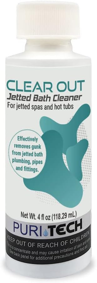 Puri Tech Clear Out Jetted Bath Cleaner Removes Gunk from Walls Drains Pipes in Jetted Bathtubs 4oz