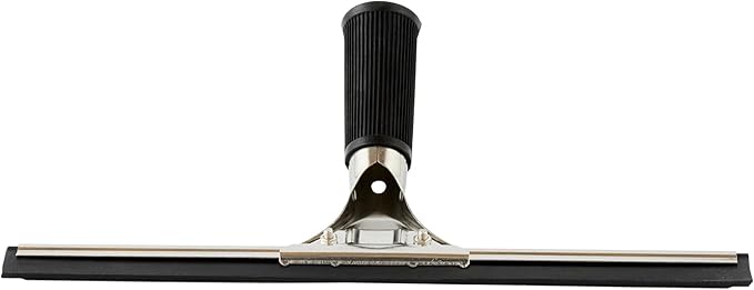 Restaurantware-Clean Tek Professional 11.81 Inch Window Squeegee, 1 Cleaning Squeegee with Rubber Blade - No-Slip Handle, Clean Mirror Or Car Windshield, Stainless Steel Wiper for Glass Door