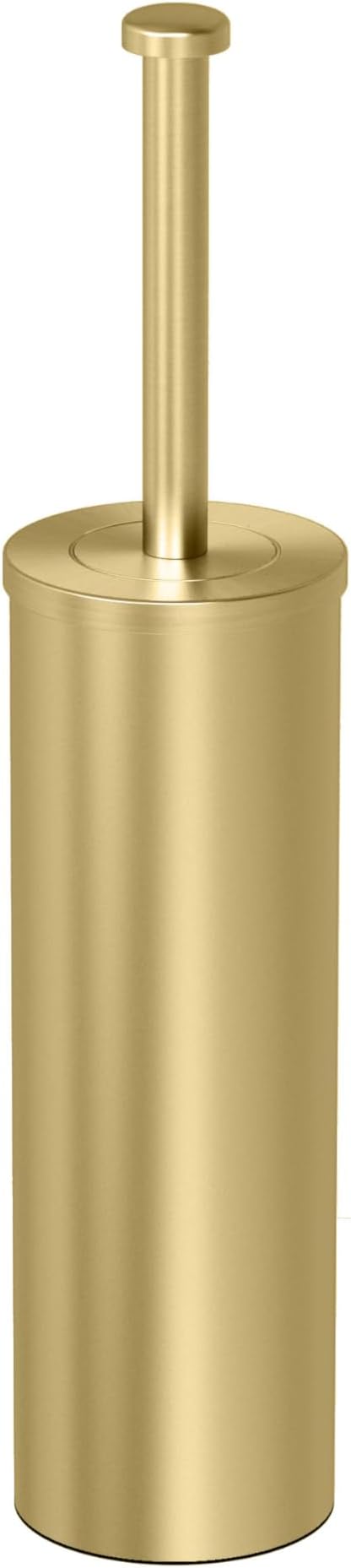 Gatco 1481B Latitude II Toilet Brush Holder, Freestanding Bathroom Toilet Brush Set, Gold