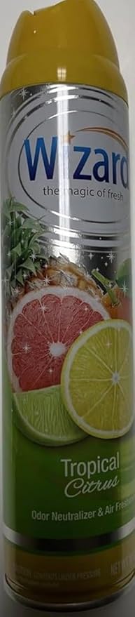 Wizard The Magic of Fresh | Odor Neutralizer & Air Freshener - 10 Oz. Tropical Citrus (Pack of 6) (Packaging May Vary)