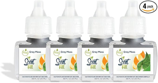 Scent Fill Grey Moss Plug in Air Freshener, 4 Scented Oil Refills