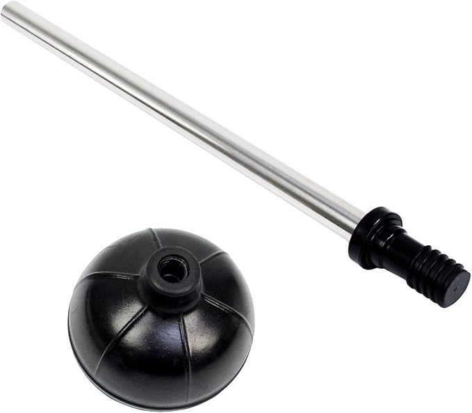 Casaphoria Stainless Steel Toilet Bowl Brush with Holder and Plunger Set, Freestanding Canister for Bathroom, 2 in 1 Hideaway Holder Heavy Duty Unclogger Plunger