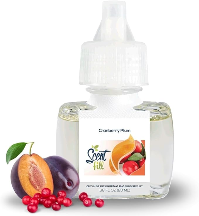 Scent Fill Cranberry Plum Plug in Air Freshener, 4 Scented Oil Refills