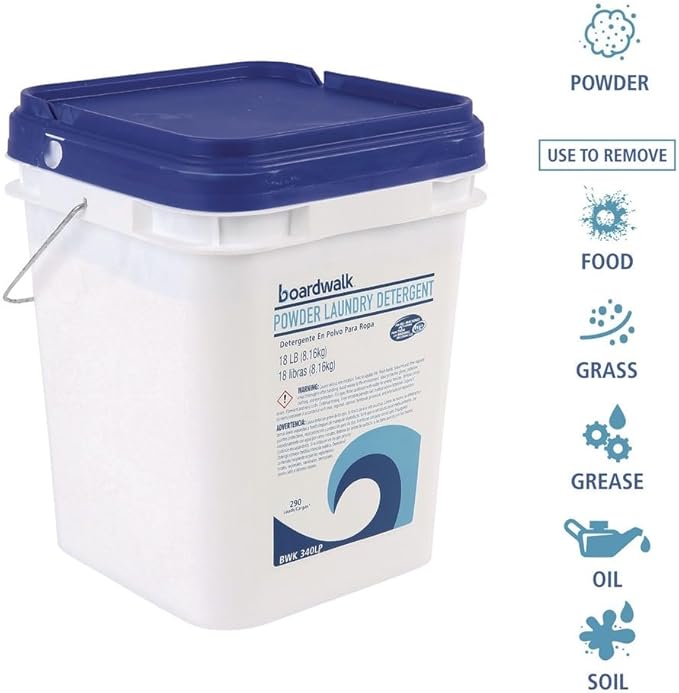 Boardwalk 340LP Laundry Detergent Powder, Summer Breeze, 18 lb Bucket