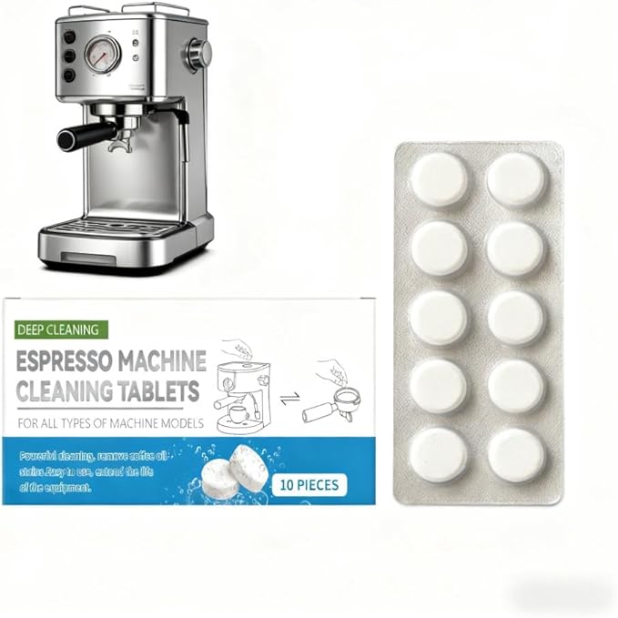 Professional Espresso Machine Cleaning Tablets, Deep Cleaning Descaler for Coffee Makers and Espresso Machines, 10 Count Descaling Tablets