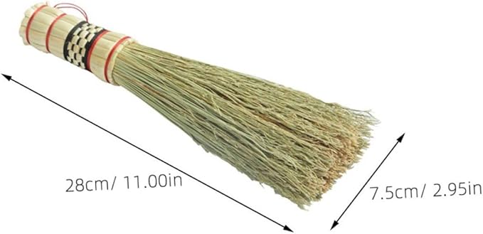 Natural Straw Scrub Brush for Kitchen Cleaning - Long Handle Dish Brush for Pots Pans and Wok - Essential Cleaning Tool for Home Use
