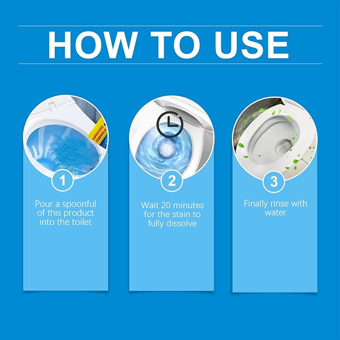 Foam Toilet Cleaner, Advanced Formula, Septic Safe；Self Activating Miracle Powder for Toilet Bowl Cleaning-2Pack