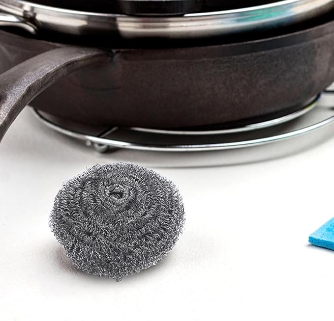 15pcs Steel Wool Scrubber Pot Cleaning Balls Set 22g Each Heavy-Duty Wire Dish Scrubbers for Kitchen Pan and Pot Cleaning Household Dishwashing Supplies