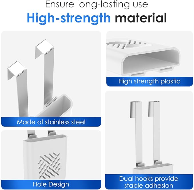 3Pcs Toilet Tank Cleaning Tablet Holder, Bleach Tablet Bracket, Hanging Toilets Bowl Cleaner Carrier for Preventing Dissolved Residue From Polluting Water Tank, Fits Standard-Height Toilet Tanks