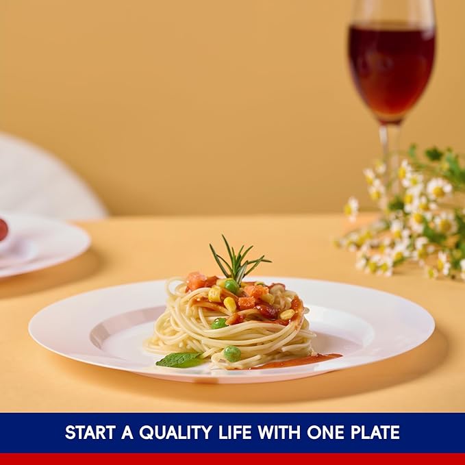 JOLLY CHEF 100 Pieces White Plastic Plates-10 Inch Elegant Disposable Plastic Plate, Disposable White for Weddings,Parties,Christmas,Birthdays and Events