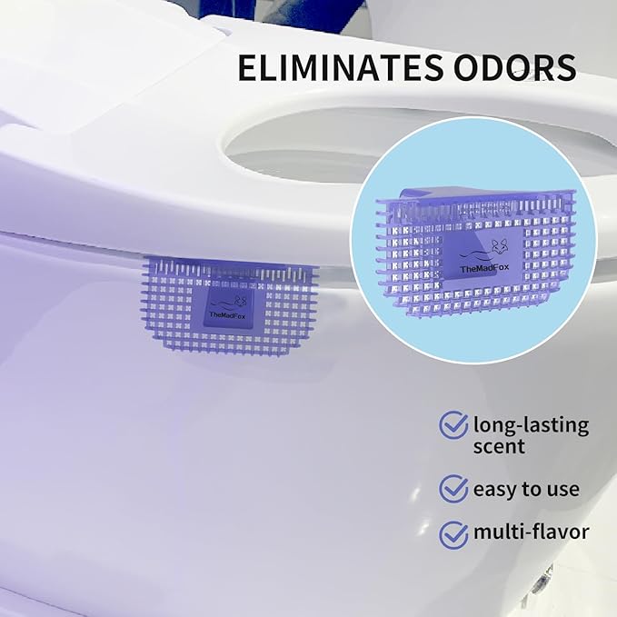 6 Pack Toilet Bowl Freshener Clip, Eco Bowl Clip Air Freshener for Bathroom, Odor Eliminator with Natural Fragrance Oils, Long Lasting Up to 30 Days, Discreet Secure Clip for Toilet Rim