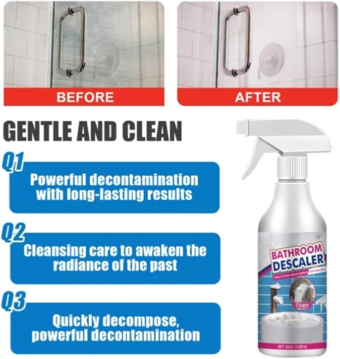 Foam Cleaner Bathroom, Bathroom Descaler Stubborn Stains Cleaner, Bathroom Descaler Foam Cleaner Spray (3 Pcs)