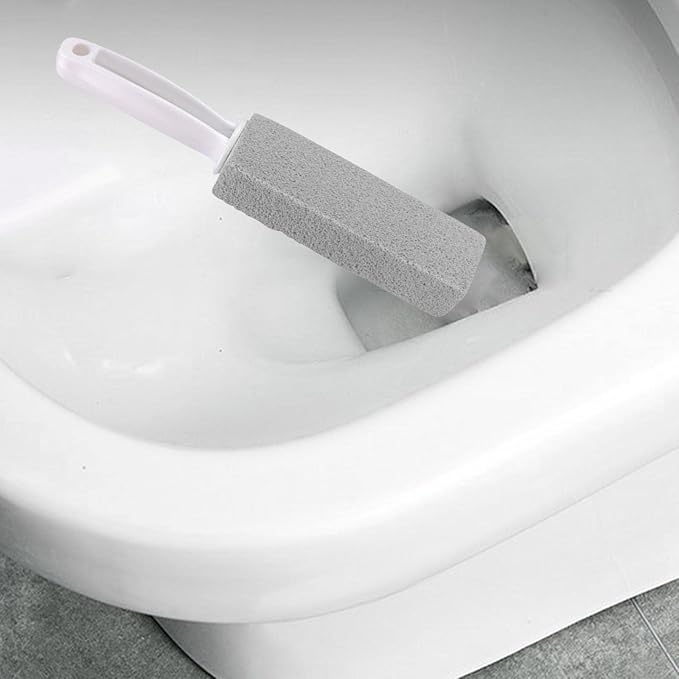 Toilet Cleaner Stone Dead Corner Grout Cleaner Long Handle Bathroom Appliances Toilet Brush for Household Cleaning (Gray 10cm)