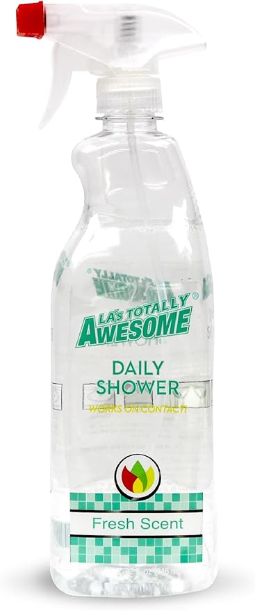 La's Totally Awesome Daily Shower Cleaner Spray, For Showers, Tubs and more, Plant-Derived Formula, 32 Fl Oz (Pack of 4)