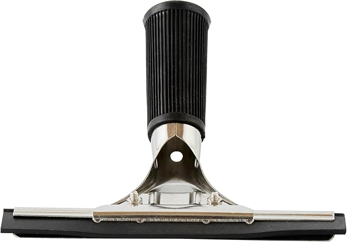 Restaurantware-Clean Tek Professional 5.91 Inch Window Squeegee, 1 Cleaning Squeegee with Rubber Blade - No-Slip Handle, Clean Mirror Or Car Windshield, Stainless Steel Wiper for Glass Door