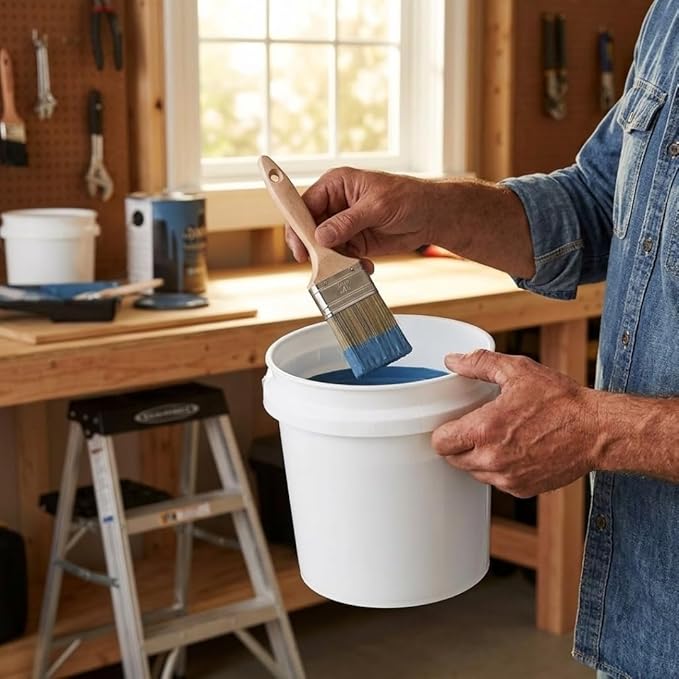 Leaktite White 1 gal Paint Pail – Small Bucket with Lid – Paint and Cleaning Tools – Mop and Car wash Bucket Basin – Pack of 3