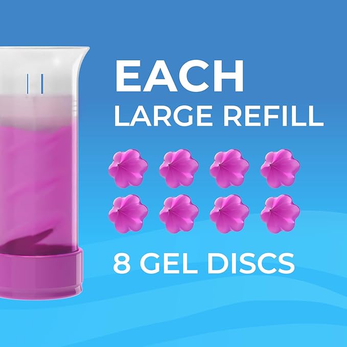 Toilet Gel Stamp, 5 Pack (Total 40 Stamps, Up to 1-Year Supply) Toilet Bowl Freshener, Long Lasting Toilet Cleaners Gel for Bathroom Odor Control (Lavender)